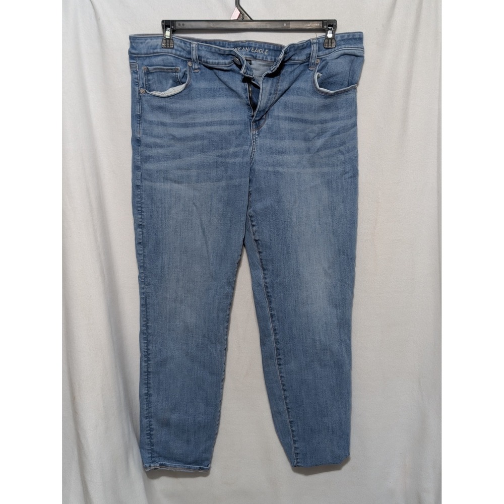 American Eagle Next Level Stretch Jeans Womens 18 Regular Blue High Rise Denim